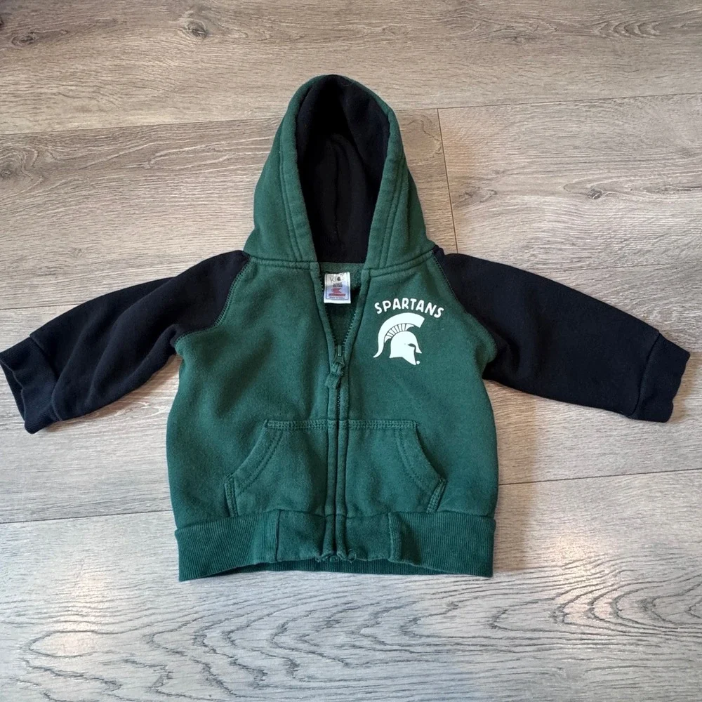 Colosseum Michigan State Spartans Infant Full Zip Hoodie Green Black 12-18M